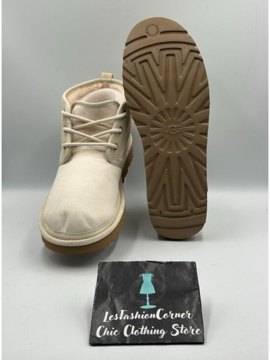 NWOB UGG Mens Beige Canvas Neumel  II Wool Lined Lace-Up Chukka Boots Sz 12 3434 main image 13